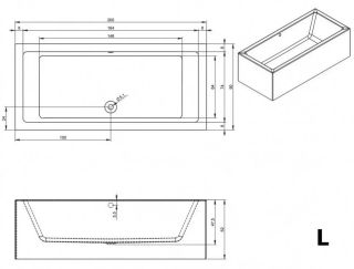 Акриловая ванна Riho Lugo Plug and Play B137015005 L 200х90см белый